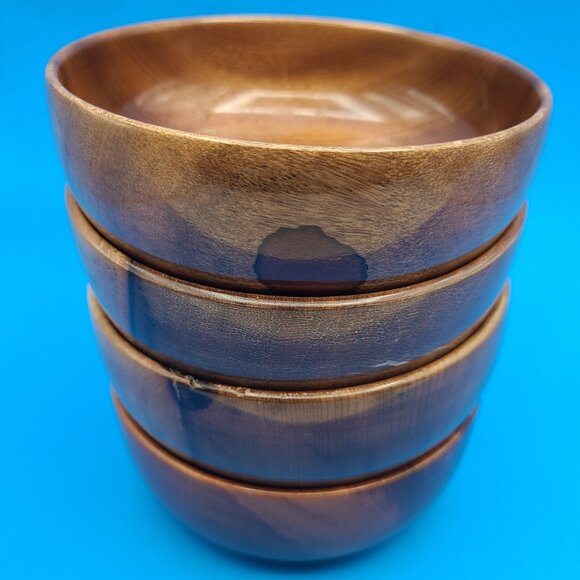 Lot 4 Vintage Myrtlewood Bowls Myrtle Craft Studios Oregon 5" For Refinishing - Picture 1 of 14